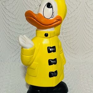 Vintage Donald Duck Ceramic Figurine Yellow Raincoat